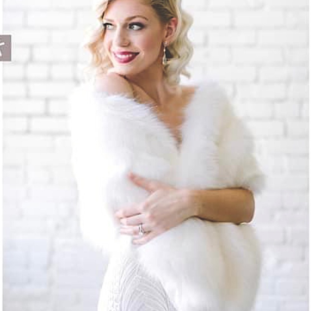 White Faux Fur Wrap